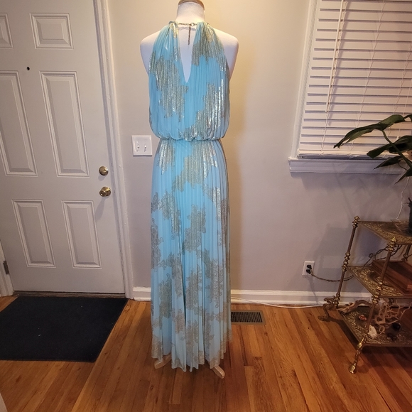 Xscape, by Joanne Chen, Pleated Halter  Maxi Gown - Picture 3 of 5
